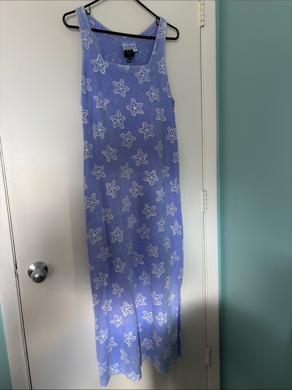 Fresh Produce Vintage Lavender and White Starfish Print Tank dress XL maxi